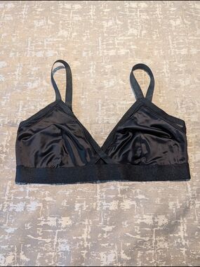 Auden Black Satin Triangle Bralette
